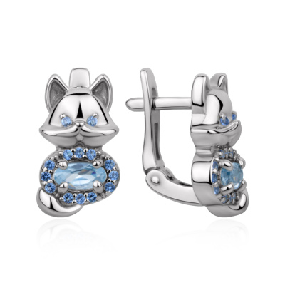 Серьги 2340876513л-79 серебро Лиса