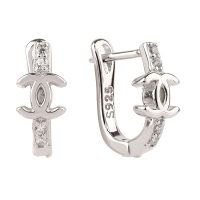 Серьги YME23 серебро Шанель