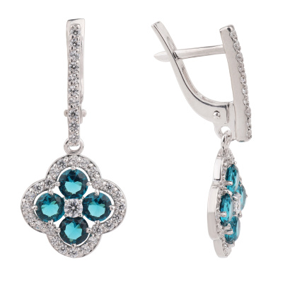 Серьги подвесные С-0301 лт серебро Ван Клиф