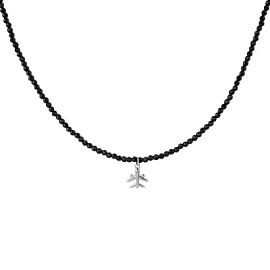 Бусы чокер К-Шпч-90.1С-37 ювелирный сплав самолёт