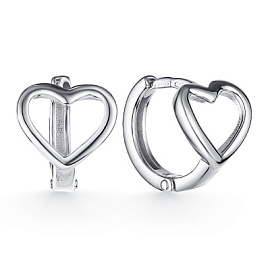 Серьги конго с1215р серебро Сердце