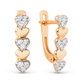 Серьги 030062-1102 золото Сердце