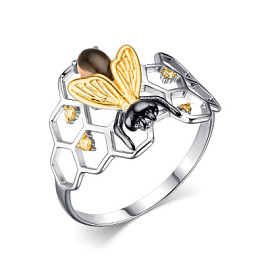 Кольцо К-5093рлзчк407274 серебро Пчела