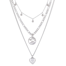 Колье многоярусное 3-1299-W ювелирный сплав