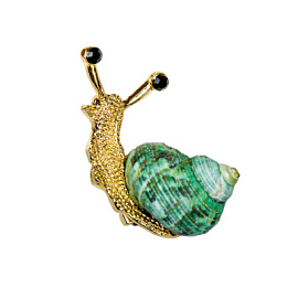 Брошь 3-5189-Y ювелирный сплав Улитка