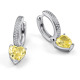 Серьги подвесные 02-4767.0БТ6-00 серебро Сердце