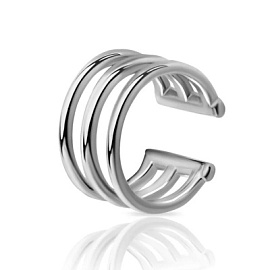 Серьги кафф 53621 серебро Классика