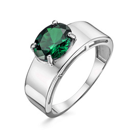 Кольцо один камень 1-1224 тур серебро