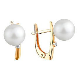 Серьги один камень 290-1-1104Р золото