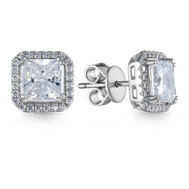 Серьги пусеты SE-C0727-1 серебро