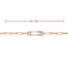 Браслет 7703754ш.16.5 золото Булавка