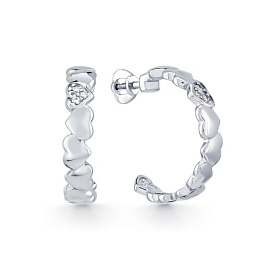 Серьги пусеты 206533-301-0019 серебро Сердце