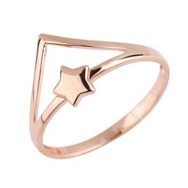Кольцо фаланговое 22891 золото Звезда