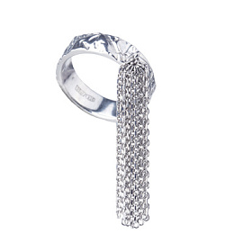 Кольцо К677-439 серебро Цепи