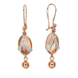 Серьги подвесные 029732-1102 золото