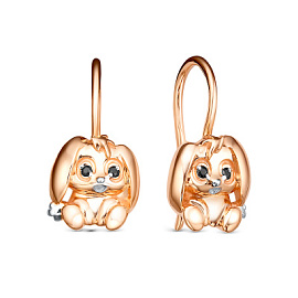 Серьги 1208161 золото Заяц