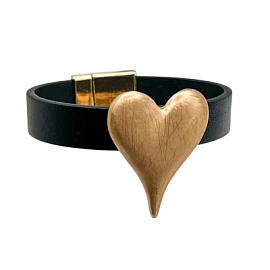 Браслет кожа, каучук 261110134g ювелирный сплав Сердце