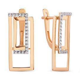 Серьги 030702-1102 золото Прямоугольник