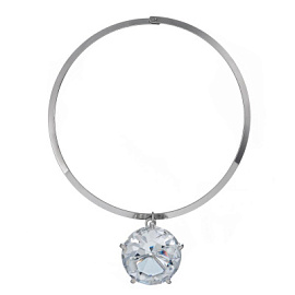 Колье Mo-Y25.06-021.13 ювелирный сплав кристалл