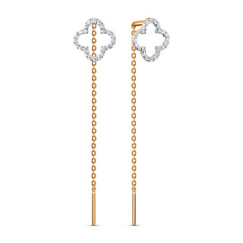 Серьги продевки 142594 золото Ван Клиф