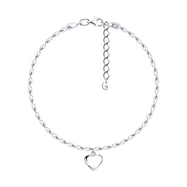 Браслет 94051594 серебро Сердце