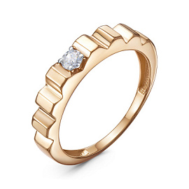 Кольцо один камень 1107355 золото