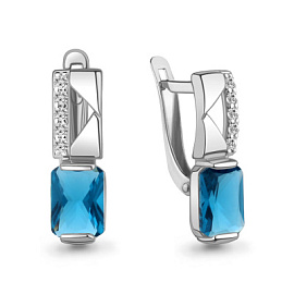 Серьги один камень 4966693А.5 серебро