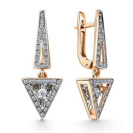 Серьги подвесные 02-11-51237-31-00-1 золото Треугольник