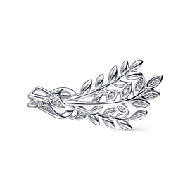 Брошь 700117-301-0019 серебро веточка
