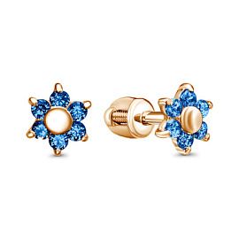 Серьги пусеты 050161-6 золото Цветок