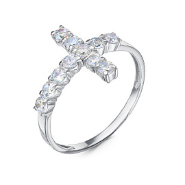 Кольцо с1102574 серебро Крест