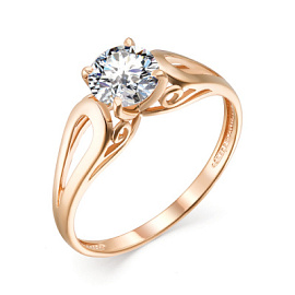 Кольцо один камень 11802822 золото