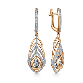 Серьги 02-11-51131-31-00 золото перо