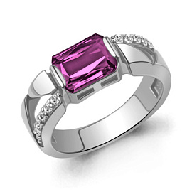 Кольцо один камень 65003184А.5 серебро