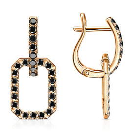 Серьги подвесные С130-3056Ч золото