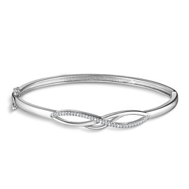 Браслет жесткий E539 серебро