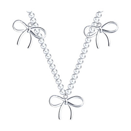 Колье 94071256 серебро бантик