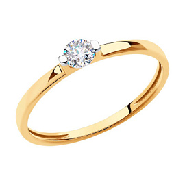 Кольцо один камень 51-110-00840-1 золото