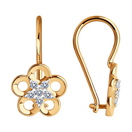 Серьги 51-120-01536-1 золото Цветок