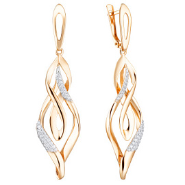 Серьги подвесные с694-01 золото