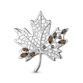 Брошь 7751201А.5 серебро Лист