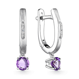 Серьги подвесные 02-3467.БРАМ-00 серебро