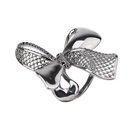 Кольцо К-3584чр416 серебро бантик