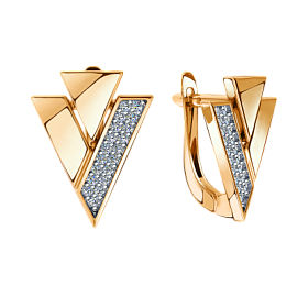 Серьги 01-217431 золото Треугольник