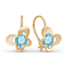 Серьги 123126.ф золото Бабочка