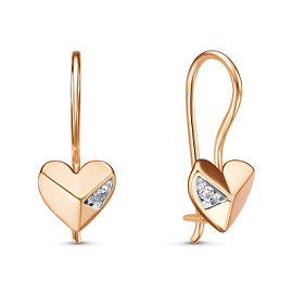 Серьги 122777 золото Сердце