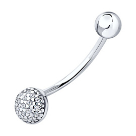 Пирсинг в пуп 94-160-02015-1 серебро