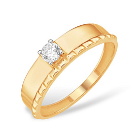 Кольцо один камень К13221960 золото