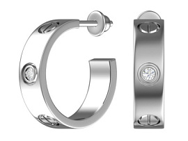 Серьги A6101311-00775 серебро Картье винт