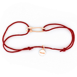 Браслет красная нить 58431003 золото Булавка